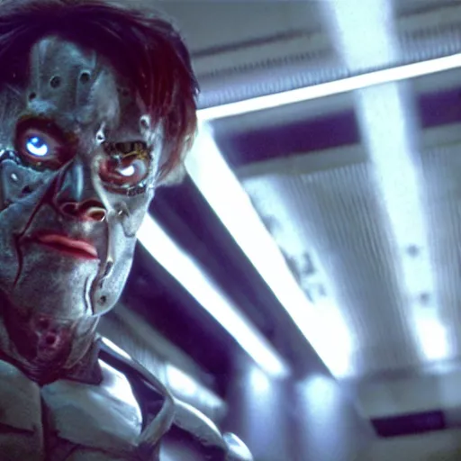 Prompt: movie still of man super villain cyborg, cinematic composition, cinematic light, by wes craven