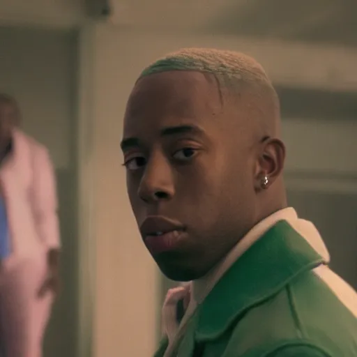 Image similar to a still of tyler the creator in joker