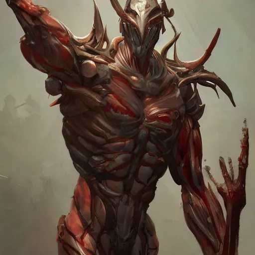 Image similar to warframe, muscular male undead cyborg, muscle, fungus, painted by stanley lau, painted by greg rutkowski, painted by stanley, artgerm, masterpiece, digital art, trending on arts