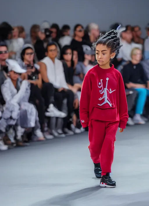 Image similar to hyperrealistic and heavy detailed air jordan runway show of maggie simpson, leica sl 2 5 0 mm, vivid color, high quality, high textured, real life