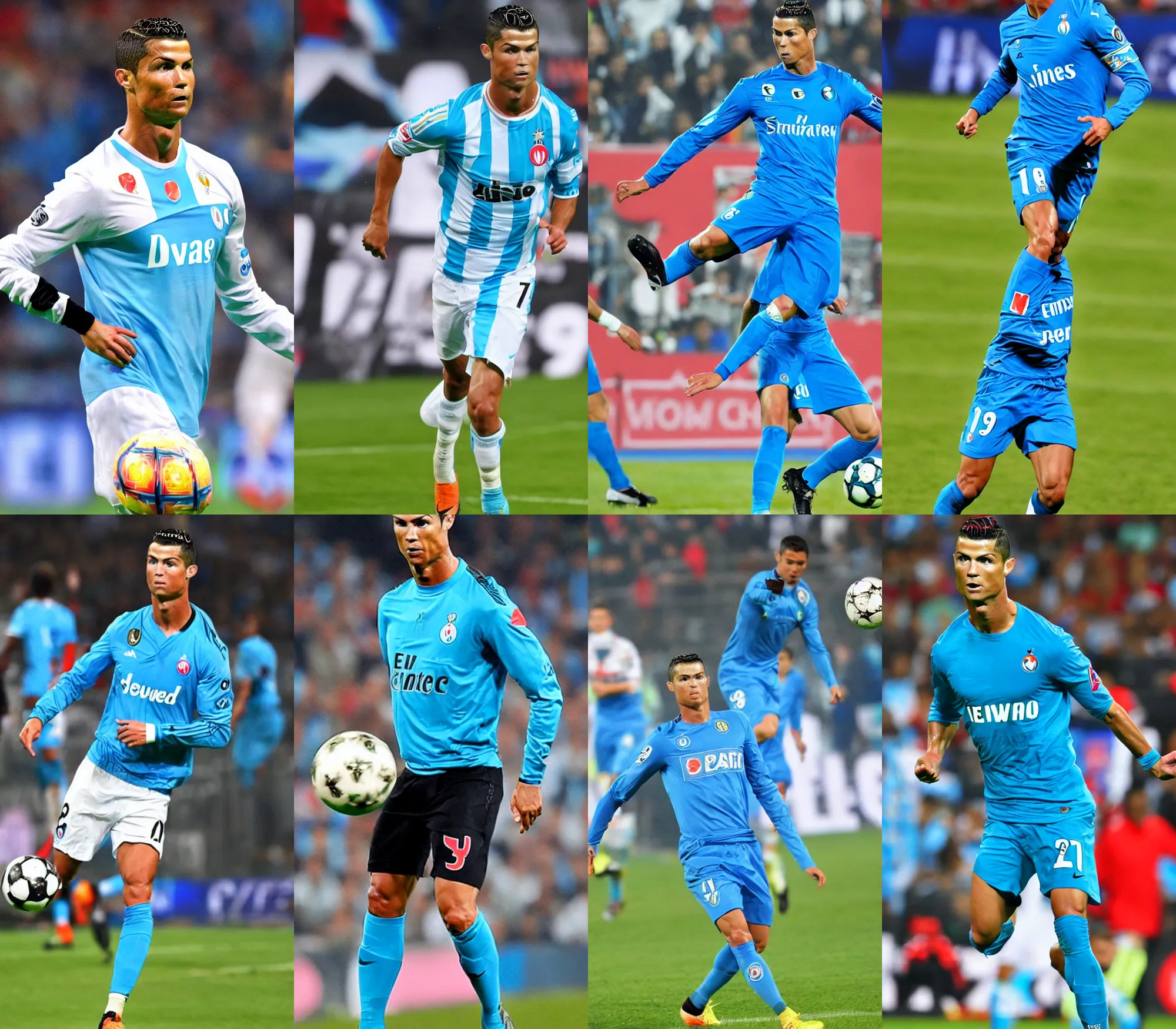 Prompt: Cristiano Ronaldo playing for SSC NAPOLI