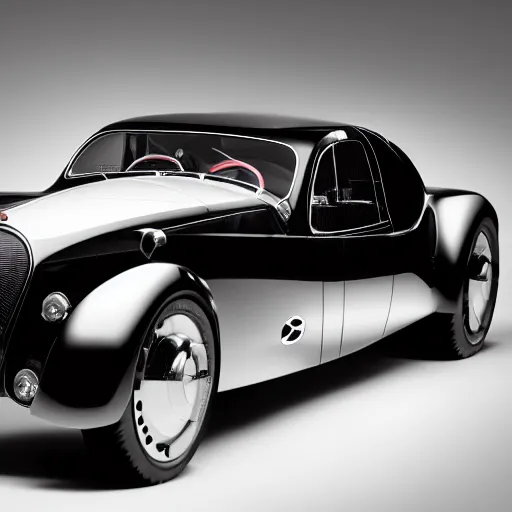 Image similar to a 2 0 2 5 bugatti type 5 7 sc atlantic concept, studio lighting