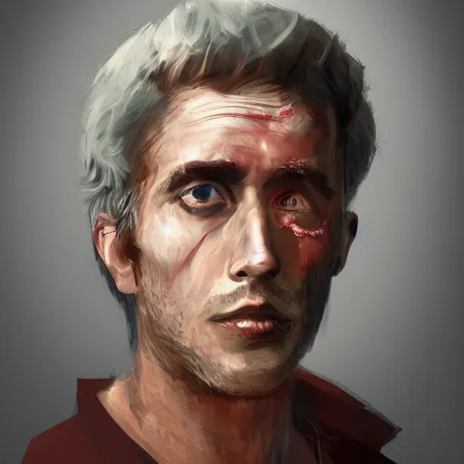 Image similar to portrait of the man who's mother is ashamed of, concept art, 4 k.