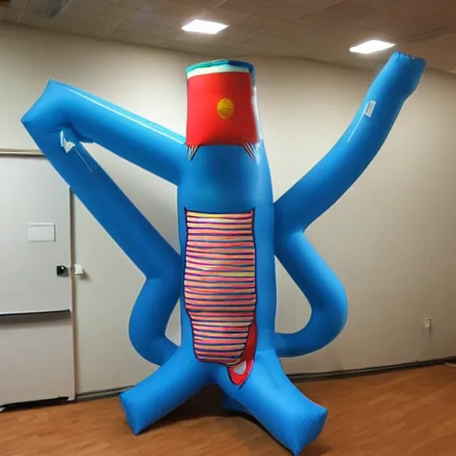 Prompt: wacky inflatable flailing arm tube man