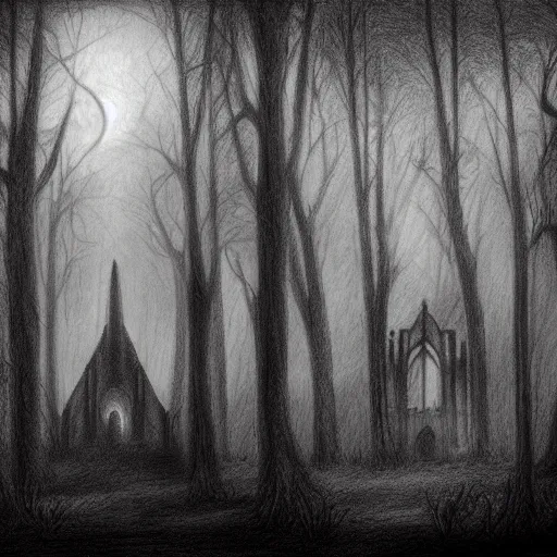Premium Photo | Pencil sketch of gothic house surrounded by dark stormy  skies