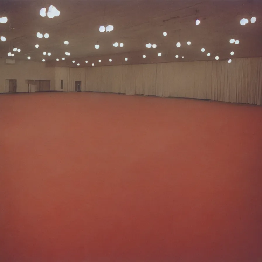 Image similar to 7 0 s movie still of an empty soviet ballroom with hands on the floor, cinestill 8 0 0 t 3 5 mm, heavy grain, high quality, high detail