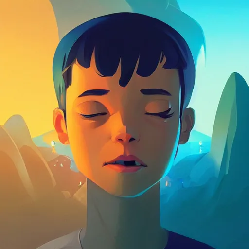 Image similar to face icon stylized minimalist close encounters of the third kind, loftis, cory behance hd by jesper ejsing, by rhads, makoto shinkai and lois van baarle, ilya kuvshinov, rossdraws global illumination