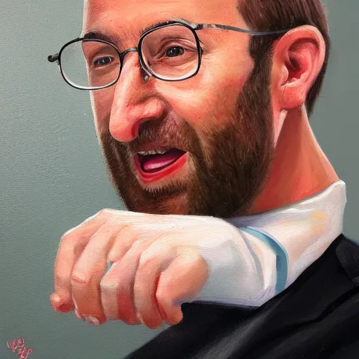 Image similar to a detailed portrait painting of joel glazer from manchester stuck in on the toilet