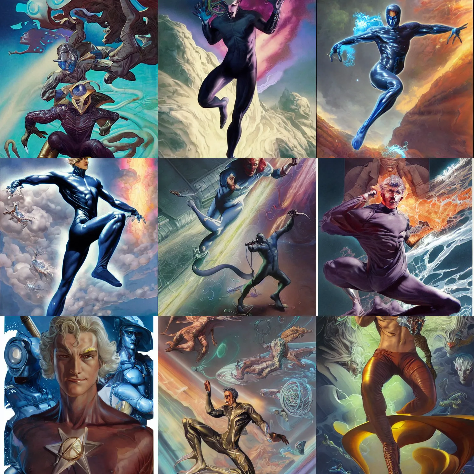 Prompt: aaron taylor jonhson as quicksilver, highly detailed by peter mohrbacher, hajime sorayama, wayne barlowe, boris vallejo, aaron horkey, gaston bussiere, craig mullins