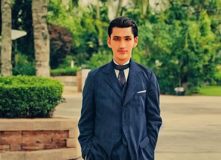 Image similar to outdoor medium close shot of a very very very very extremely handsome!!! good looking young man in 2 0 2 2 with the face of jose rizal!!! hair like jose rizal, eyes like jose rizal and wearing modern clothes photo taken in 2 0 2 2, 3 5 mm f 1. 4 digital color photography