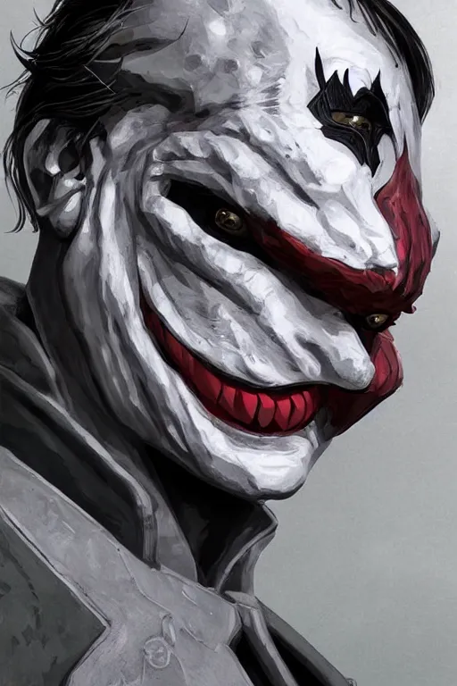 Prompt: Joker wearing armor, artstation, highly detailed, highly realistic