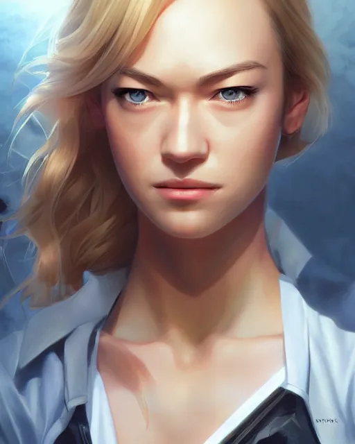 Image similar to yvonne strahovski, full shot, atmospheric lighting, visible face, perfectly shaded body, by makoto shinkai, stanley artgerm lau, wlop, rossdraws