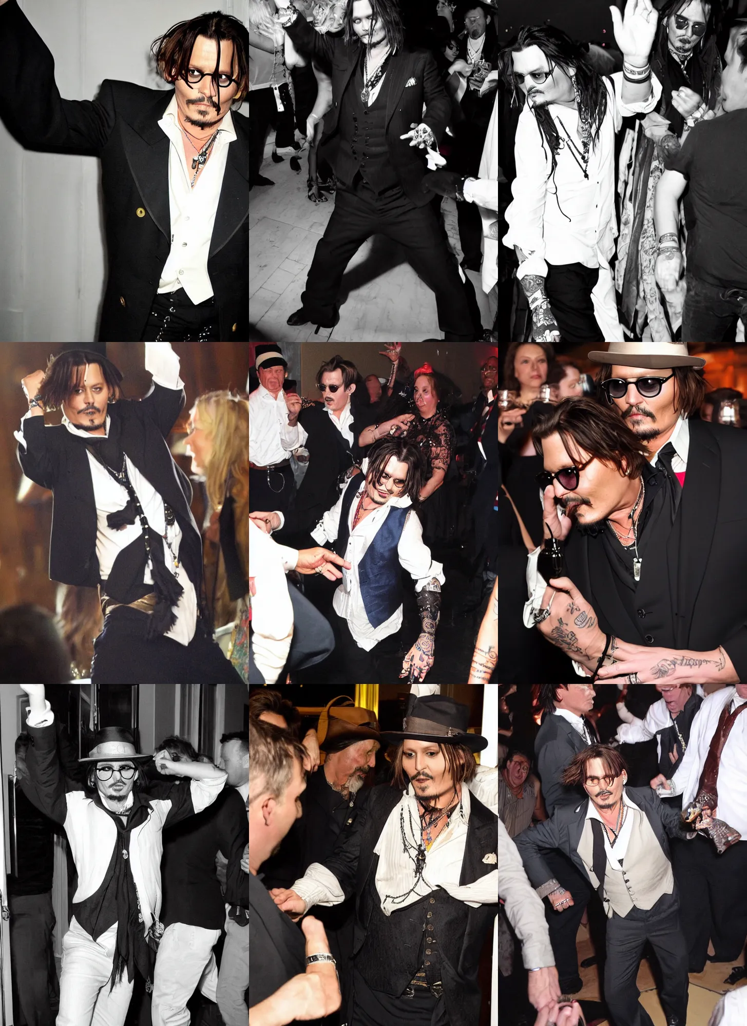 Prompt: Johnny Depp Drunkenly Dancing