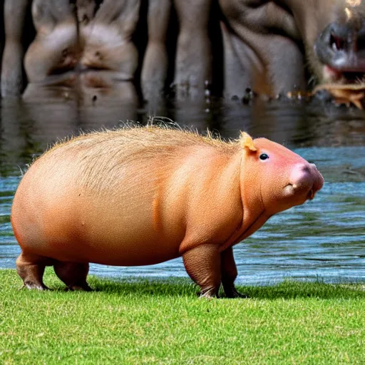 Image similar to hippo capybara hybrid, hd