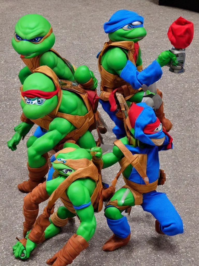 Prompt: teenage mutant ninja turtle accurate toy