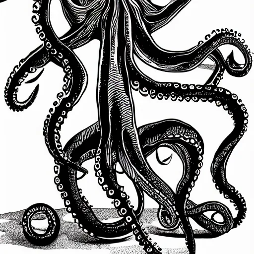 Image similar to illustration of an octopus drummer