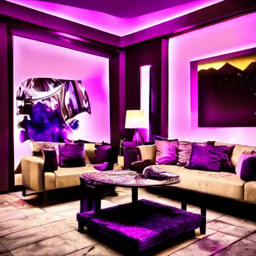 Prompt: lounge ambiance, purple vibes, drumb and bass, energy
