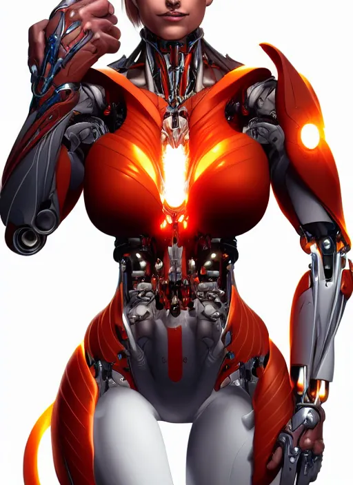 Prompt: portrait of a cyborg phoenix wo by Artgerm, biomechanical, hyper detailled, trending on artstation