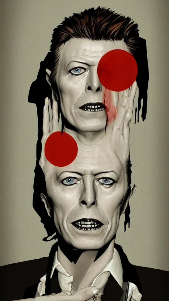 Prompt: David Bowie, in the style of David Lynch, by Wes Anderson, concept art, artstation