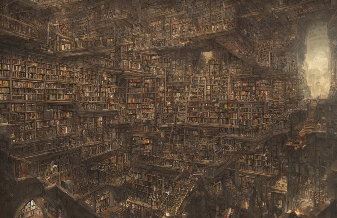The Library of Babel, massive library with high Stable Diffusion