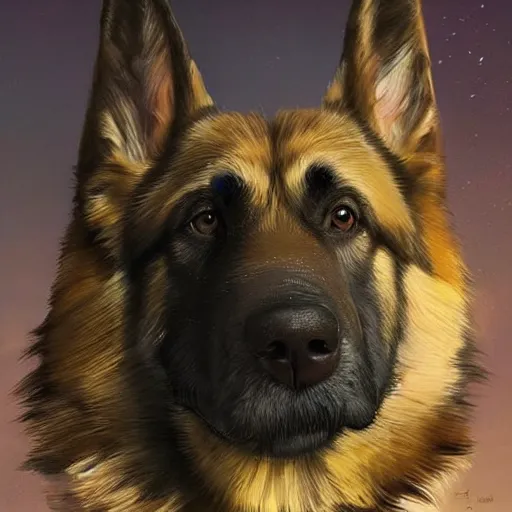 Prompt: german shepherd merge with donald trump, intricate, elegant, highly detailed, digital painting, artstation, concept art, matte, illustration, hearthstone, art by artgerm and greg rutkowski and alphonse mucha, simon stalenhag, hyperreal