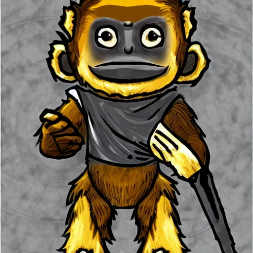 Image similar to monkey in the style of dark souls