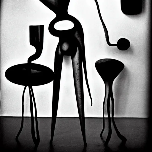 Prompt: a surreal black and white photo in the style of man ray and salvador dali