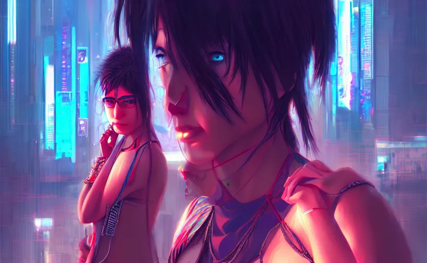 Image similar to cyberpunk india, anime, detailed art by wlop