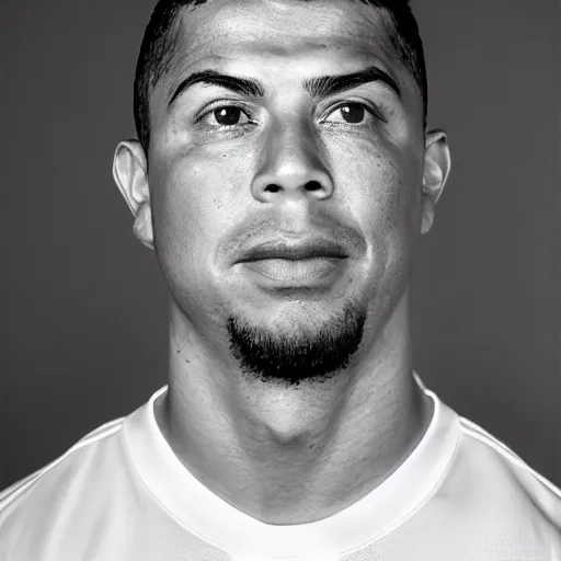 Prompt: ronaldo nazario fenomeno, 3 0, head and shoulders, studio photograph, portrait