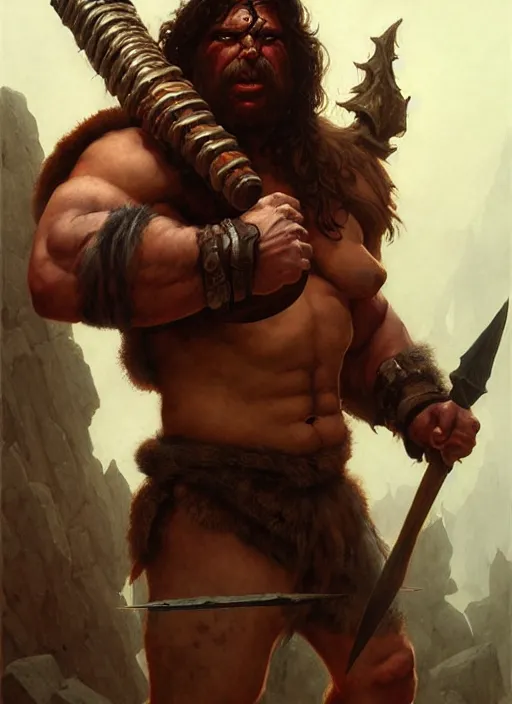 Image similar to barbarian, full body, savage, realistic, dnd character art portrait, dark fantasy art, matte fantasy painting, deviantart artstation, by jason felix by steve argyle by tyler jacobson by edgar maxence and caravaggio and michael whelan and delacroix