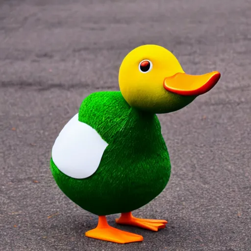 Prompt: realistic anthropomorphic duck with human arms, 4k photograph