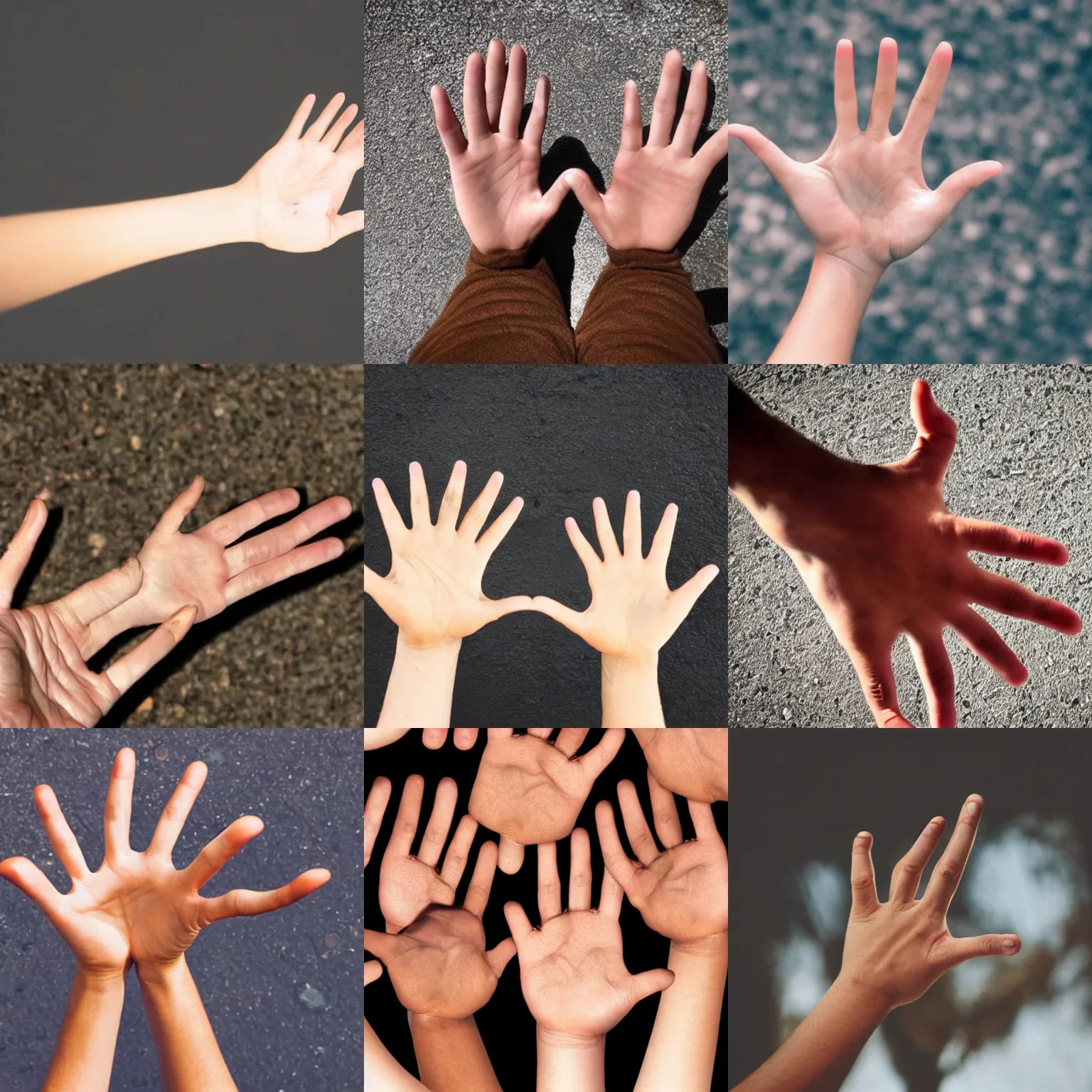 Prompt: single!!! five fingers!!! human hand photograph