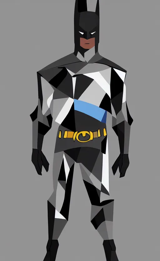 Image similar to cubist batman suit, cubism, concept art, detailed, blank background