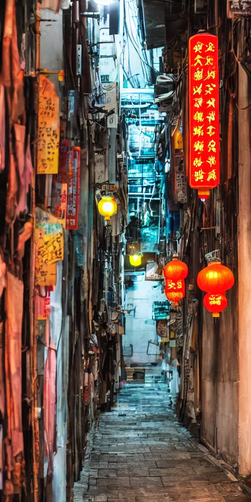 Image similar to view of an alley in china / taiwan at night