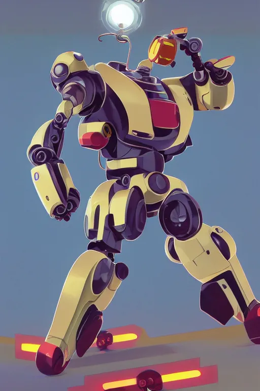 Image similar to metabots medabots medarotto medarot robot minimalist comics, behance hd by jesper ejsing, by rhads, makoto shinkai and lois van baarle, ilya kuvshinov, rossdraws global illumination ray tracing hdr radiating a glowing aura