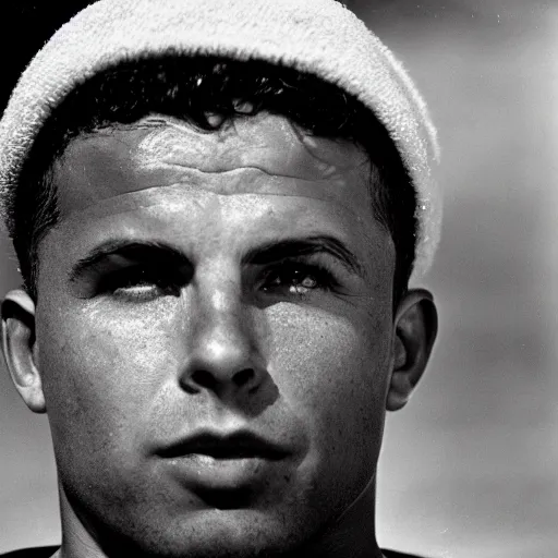 Image similar to real ronaldo by yousuf karsh, head and shoulders, faint smile