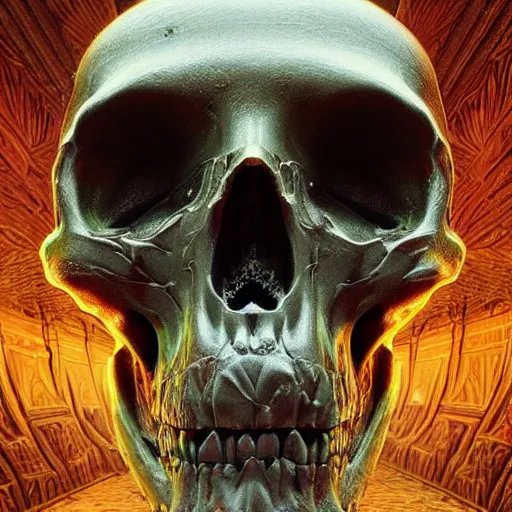 Image similar to portrait_of_a_melting_skull._intricate_abstract._intricate_artwork._by_Tooth_Wu_wlop_beeple_dan_mumford._octane_render_trending_on_artstat