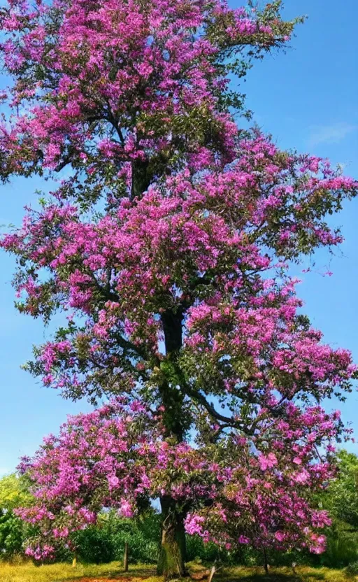 Image similar to flower sized trees and tree sized flowers