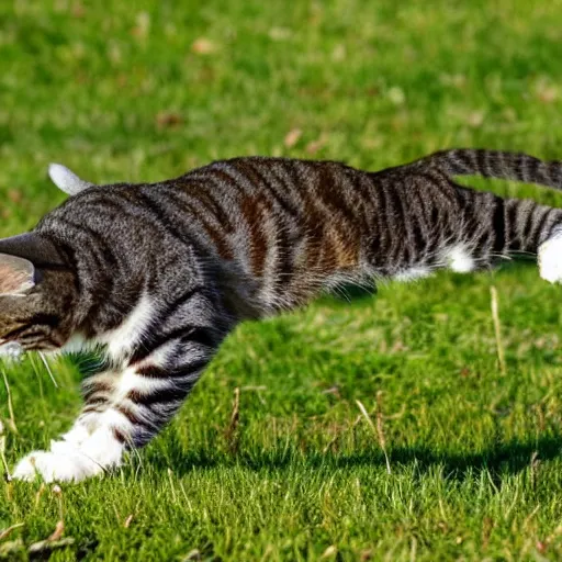 Prompt: cat flies over the grass