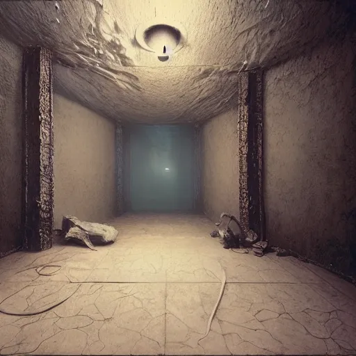Prompt: backrooms, high detailed art, liminal empty space, dreamcore, by zdzislaw beksinski, cgsociety, unreal engine
