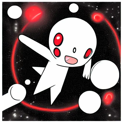 Premium AI Image  A drawing of a white and red pokemon character