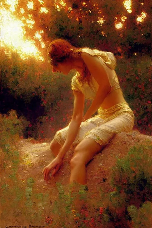 Prompt: Dream, painting by Gaston Bussiere, Craig Mullins