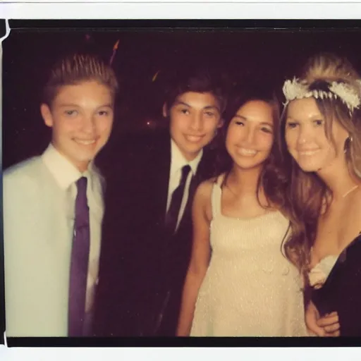 Image similar to polaroid photo of high school prom night