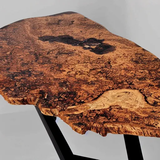 Cherry wood burl and epoxy table TSF - Far West Forest