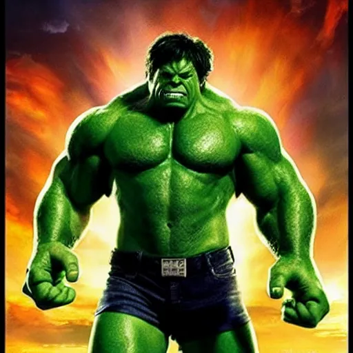 Prompt: Marvel movie poster of Incredible Hulk