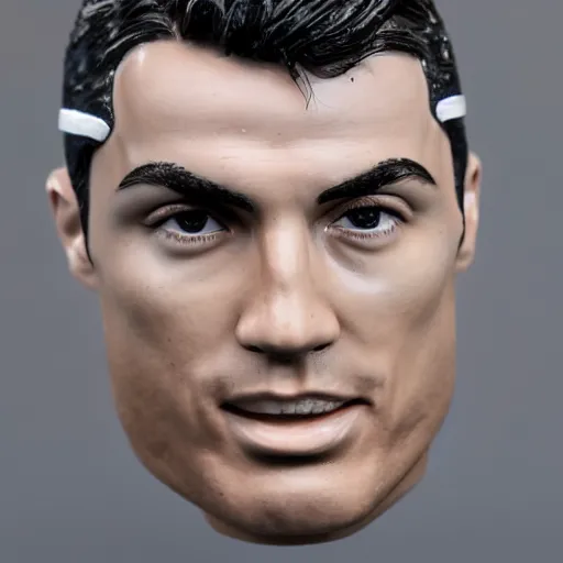 Image similar to cristiano ronaldo as doctor, accurate, 30mm, face, soft colours, dramatic lighting, nikon