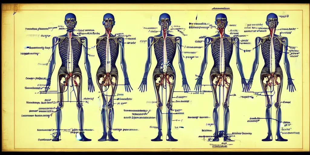 Image similar to technical diagram blueprint of anthropomorphic anatomical sip technician, performance enhanced salesman anatomy, snake oil sip tech technical blueprint plan