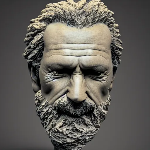 Prompt: rick sanches sculpture, 4 k