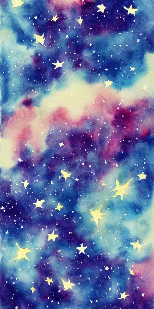 Image similar to inkpainting of space, beautiful stars