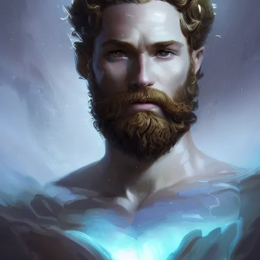 Image similar to Portrait of Neptune, greek god, intricate, cinematic lighting, highly detailed, digital painting, artstation, concept art, smooth, sharp focus, illustration, art by Artgerm and Greg Rutkowski, Cgsociety